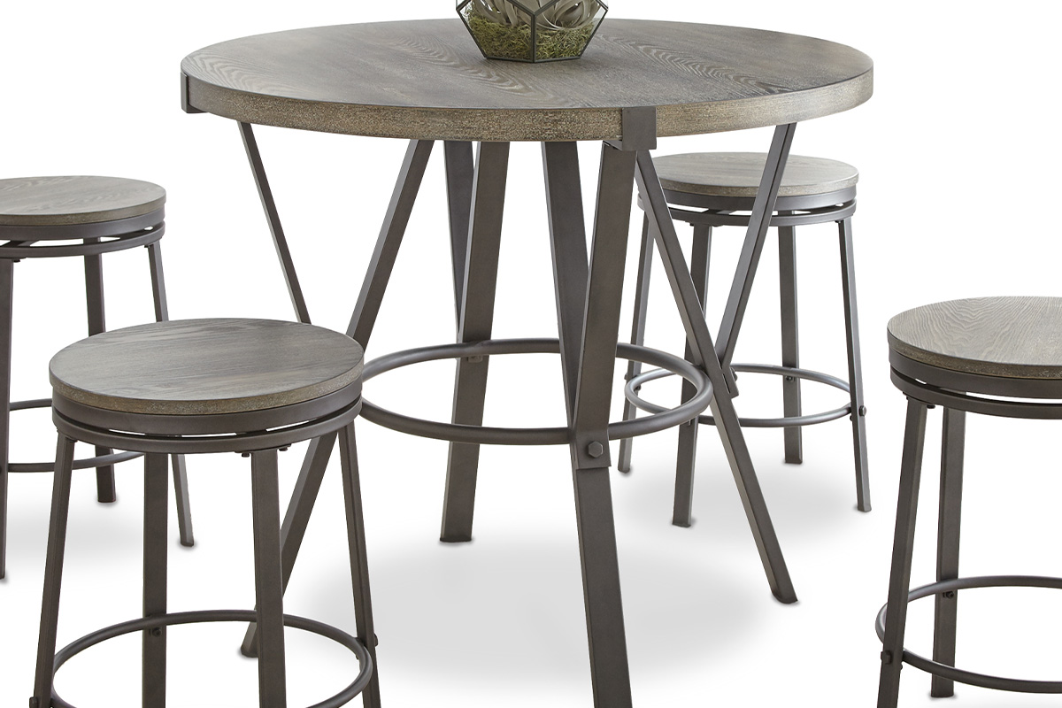 Cnt Table Set PORTLAND CNT TABLE & 4 STOOLS – North Carolina Furniture Direct